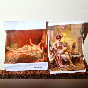 Delphin Enjolras After the Bath & La Toilette 2 Vintage Nude Canvas Art Prints